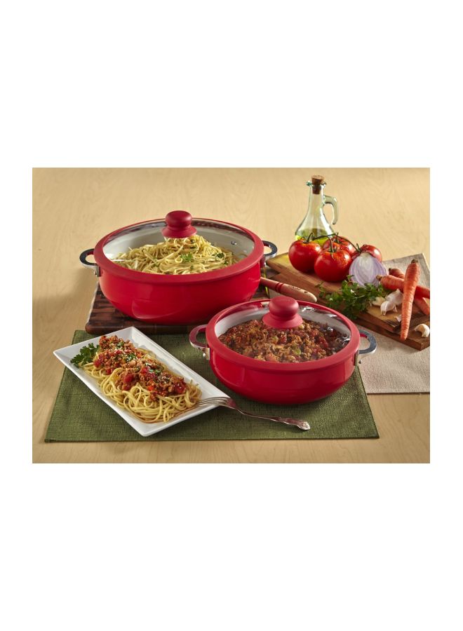 Imusa 4-Piece Non-Stick Caldero Set Red 12.2x12.2x7.3inch  - Image 4