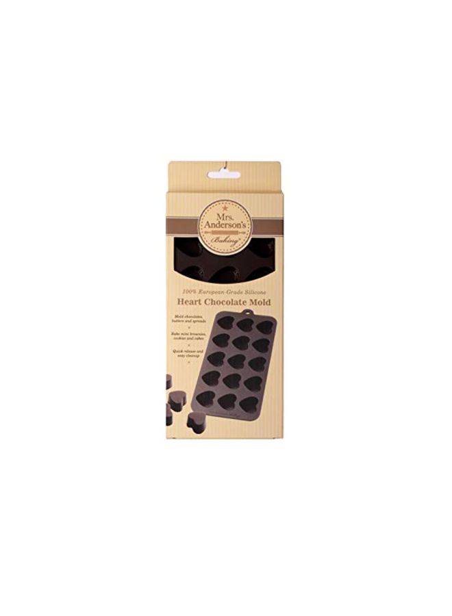 Mrs. Anderson's Baking - Heart Shaped Chocolate Candy Mold Brown - Image 1
