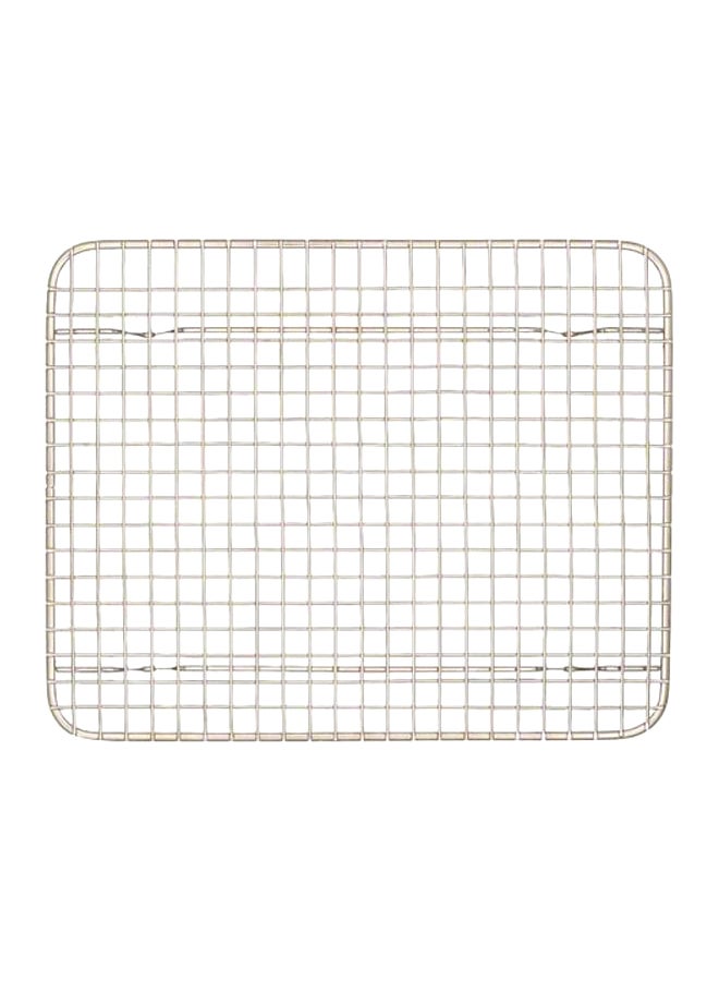 Browne Foodservice Rectangular Footed Pan Grate Silver 10x8x0.87inch - Image 1