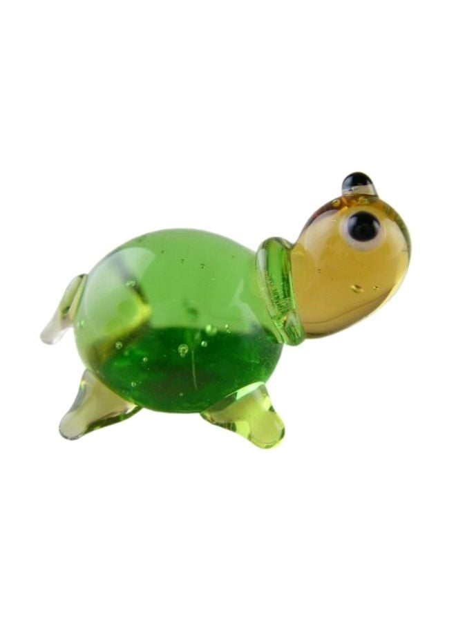 Glass Turtle Figurines Green/Brown 2.9x1.1x0.4inch