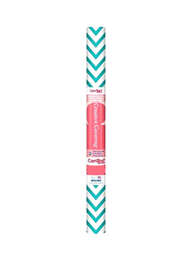 Con-Tact Brand - Adhesive Vinyl Shelf Liner Chevron Aqua 720x18inch - Image 1