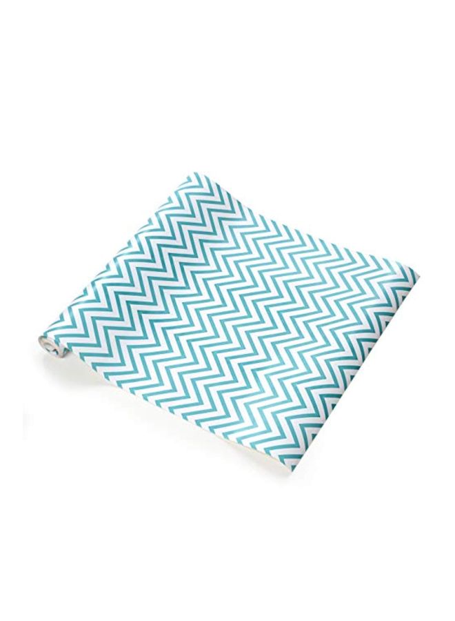 Con-Tact Brand - Adhesive Vinyl Shelf Liner Chevron Aqua 720x18inch - Image 1