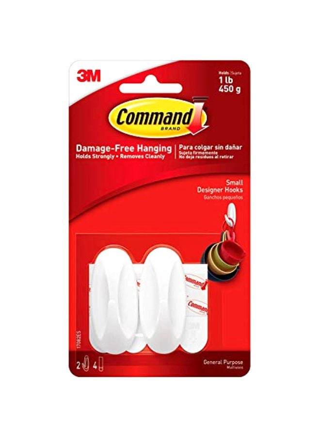 Command Pack Of 12 Damage-Free Hanging Hooks White - Image 1