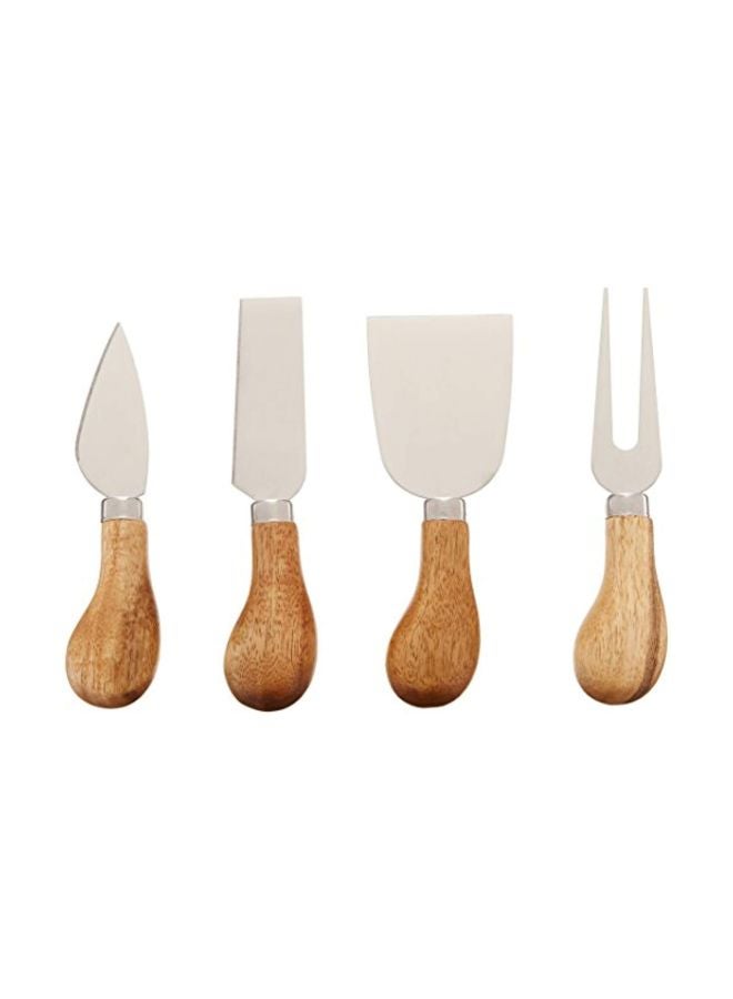 Twine 4-Piece Cheese Knives And Serving Tools Set Silver/Brown  - Image 1