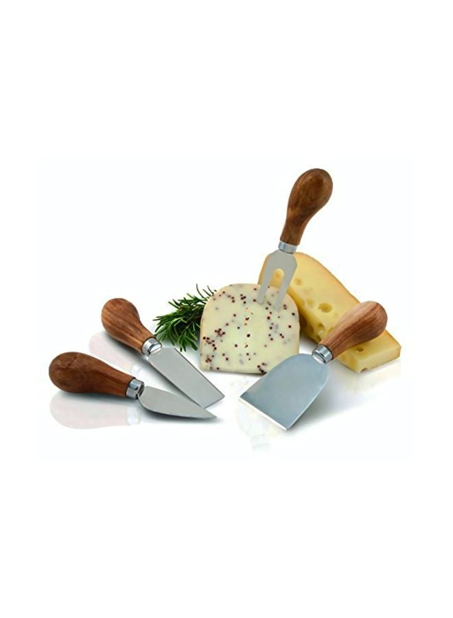 Twine 4-Piece Cheese Knives And Serving Tools Set Silver/Brown  - Image 2