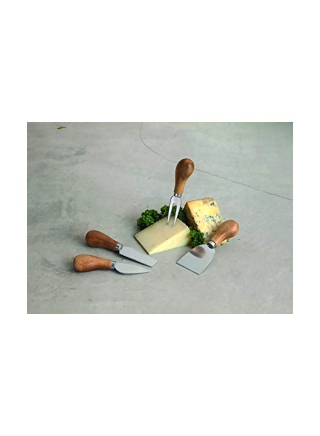 Twine 4-Piece Cheese Knives And Serving Tools Set Silver/Brown  - Image 4