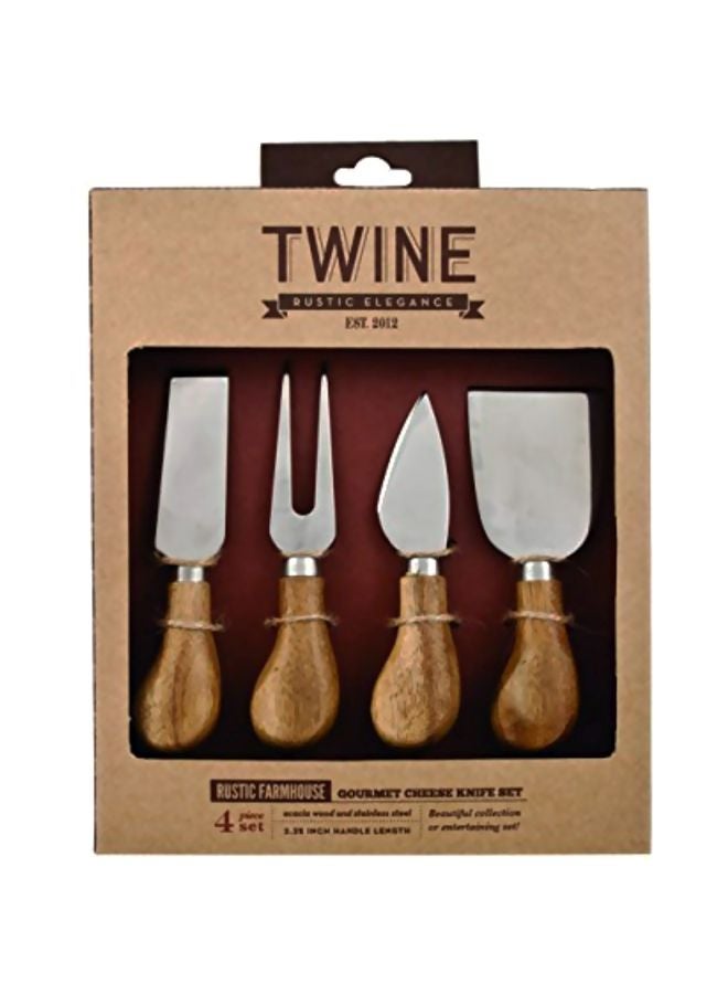 Twine 4-Piece Cheese Knives And Serving Tools Set Silver/Brown  - Image 5