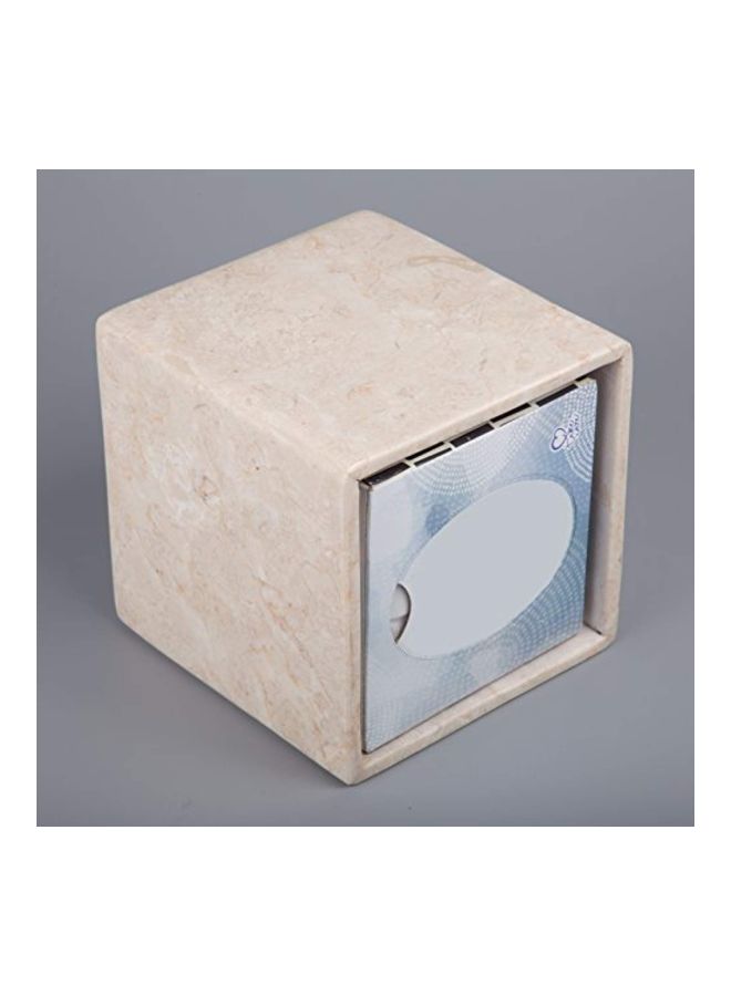 Creative Home Marble Stone Tissue Box Holder Beige 5.2x5.2x5.5inch  - Image 4