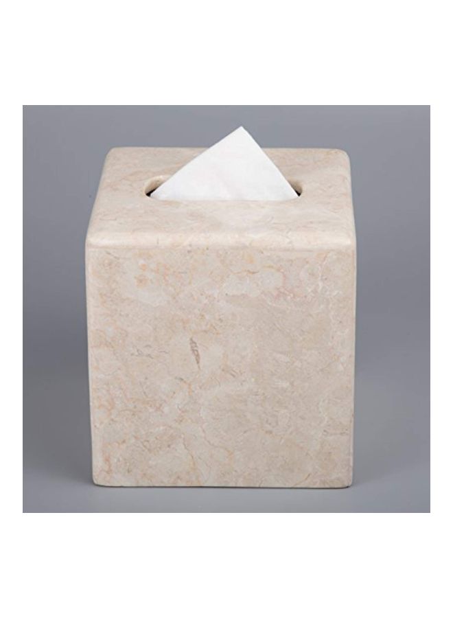 Creative Home Marble Stone Tissue Box Holder Beige 5.2x5.2x5.5inch  - Image 3