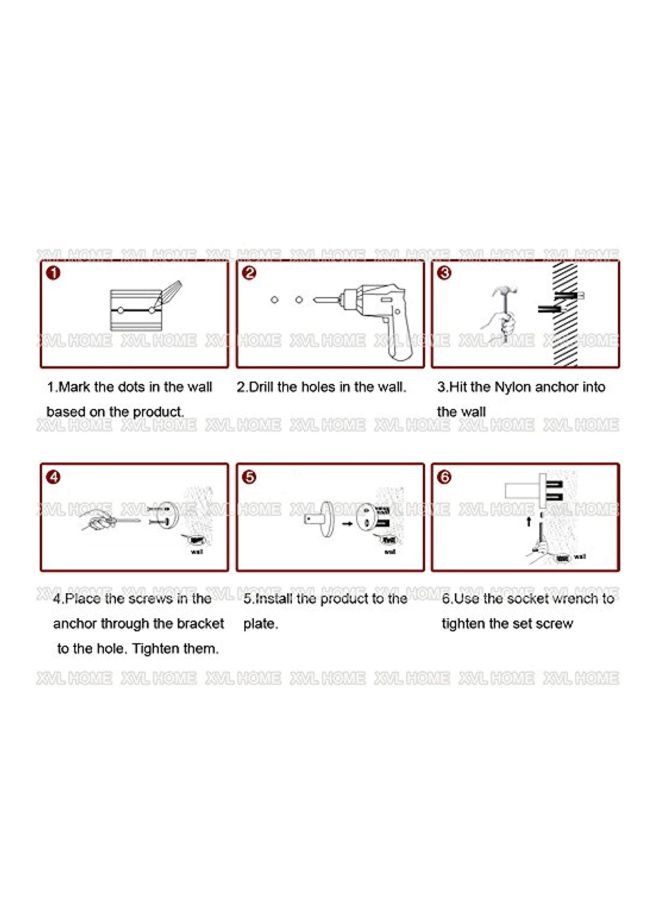 XVL - Wall Mounted Bathroom Toothbrush Holder Silver/White 7.9x3.6x2.6inch - Image 1