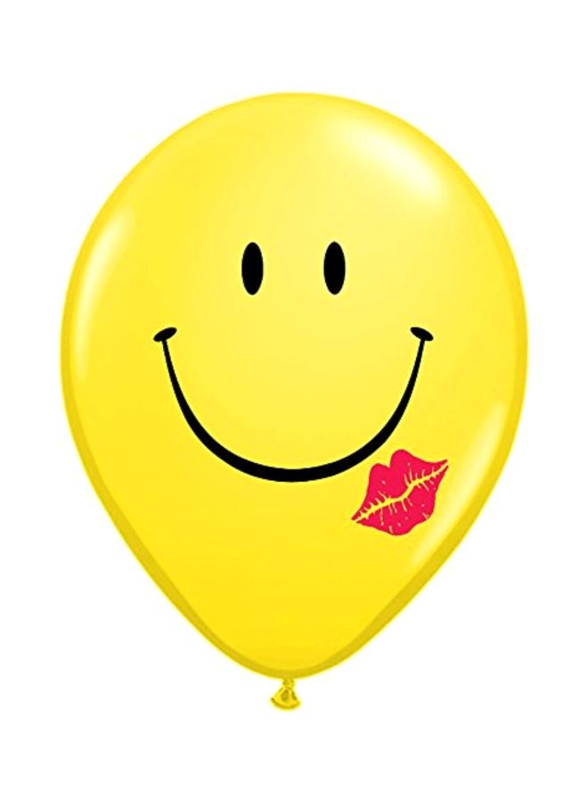 Qualatex 50-Piece Smile Printed Balloon 11inch