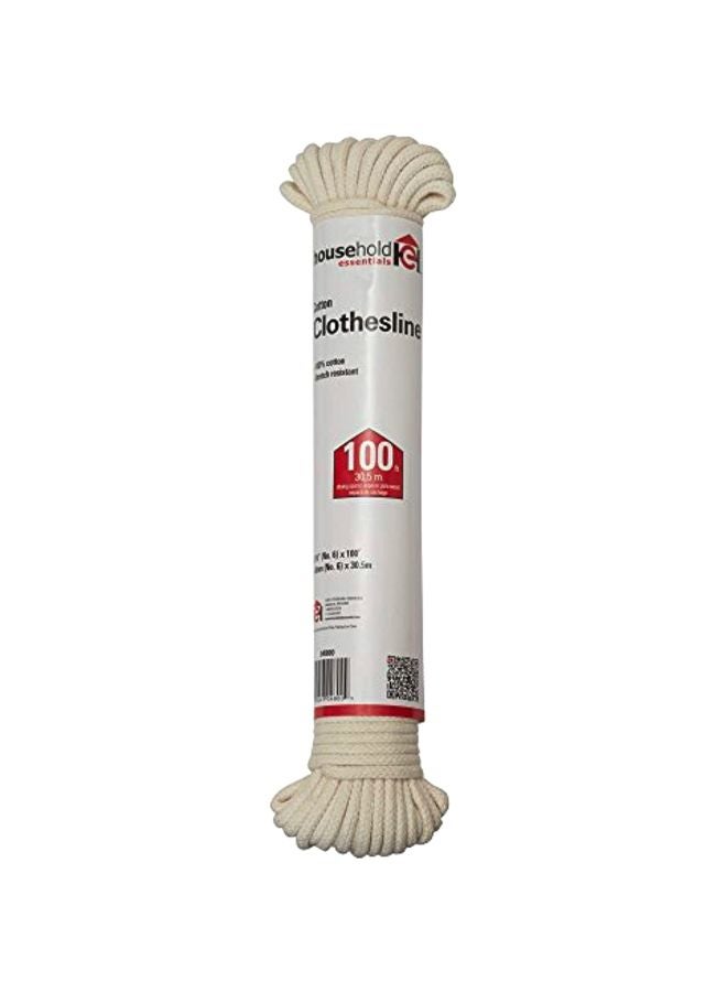 Household Essentials - All-Purpose Cotton Clothesline Rope White 100feet - Image 1