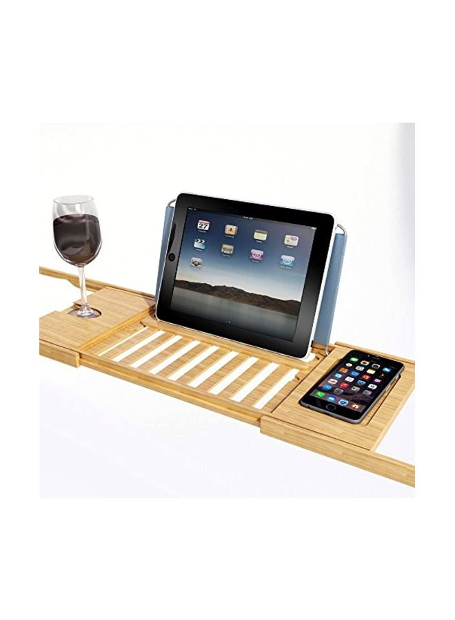 Home-Complete - Bathtub Caddy Tray With Extending Sides Beige/Grey 27.75x41.5inch - Image 1