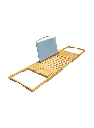 Bathtub Caddy Tray With Extending Sides Beige/Grey 27.75x41.5inch - v1580673948/N34188858A_1