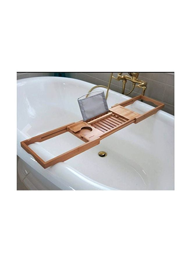 Home-Complete - Bathtub Caddy Tray With Extending Sides Beige/Grey 27.75x41.5inch - Image 1
