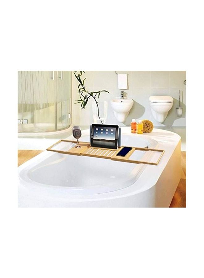 Home-Complete - Bathtub Caddy Tray With Extending Sides Beige/Grey 27.75x41.5inch - Image 1