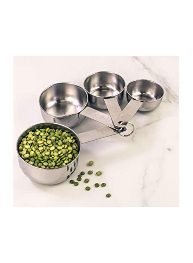 Mrs. Anderson's Baking 4-Piece Stainless Steel Measuring Cups Set Silver - Image 3