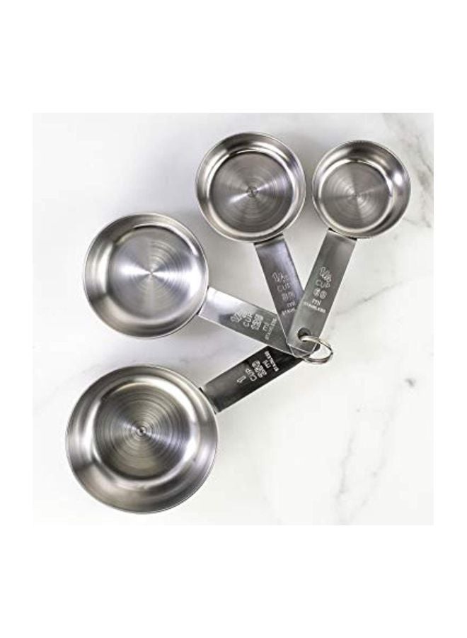 Mrs. Anderson's Baking 4-Piece Stainless Steel Measuring Cups Set Silver - Image 2