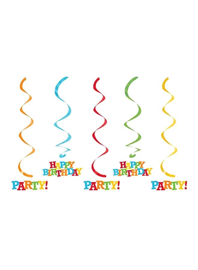 CREATIVE CONVERTING - 5-Piece Hanging Birthday Stripes Streamers 33026 - Image 1
