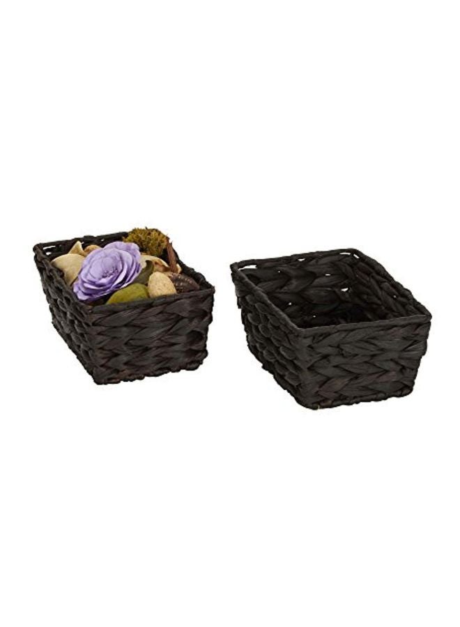 Household Essentials - Set Of 4 Wicker Storage Baskets Dark Brown - Image 1