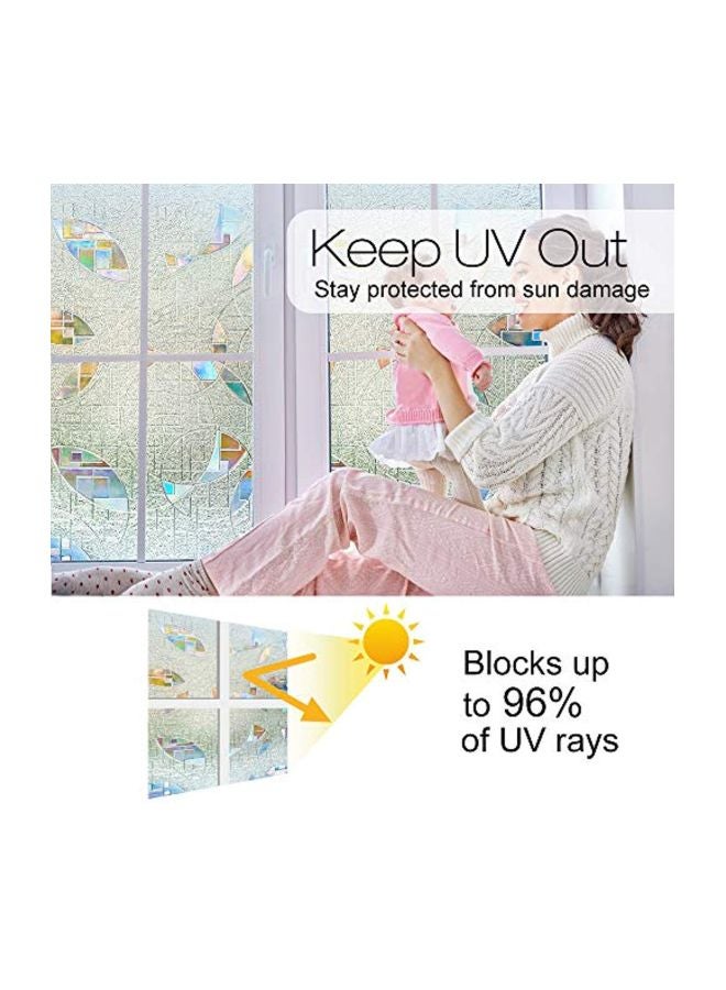 رابيتجو فلم لاصق للنوافذ بتصميم ثلاثي الأبعاد للحفاظ على الخصوصية. شفاف 23.6x78.7بوصة - Image 5