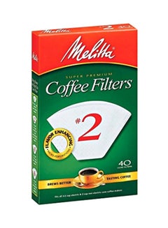 Melitta 40-Piece Cone Coffee Filter White 13x9x7inch 