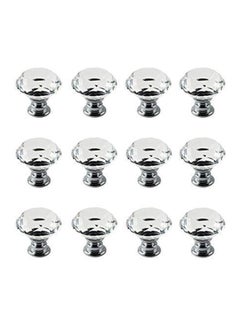 IQUALITE 12-Piece Diamond Shape Crystal Glass Knob Set Clear 1.8x1.1x0.6inch  - Image 1