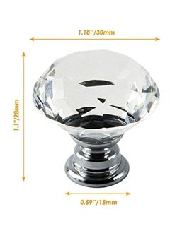 IQUALITE 12-Piece Diamond Shape Crystal Glass Knob Set Clear 1.8x1.1x0.6inch  - Image 3