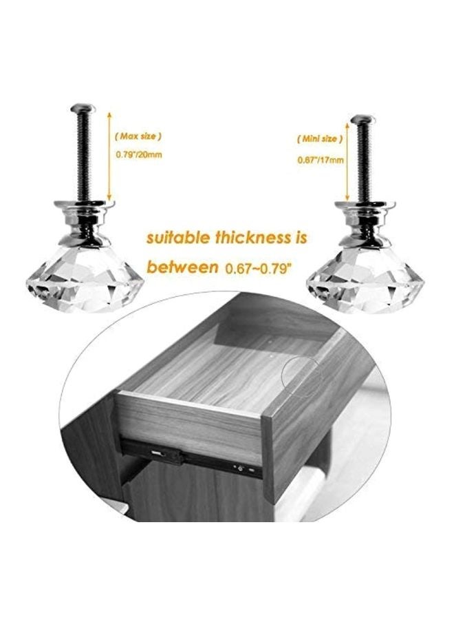 IQUALITE - 12-Piece Diamond Shape Crystal Glass Knob Set Clear 1.8x1.1x0.6inch - Image 1