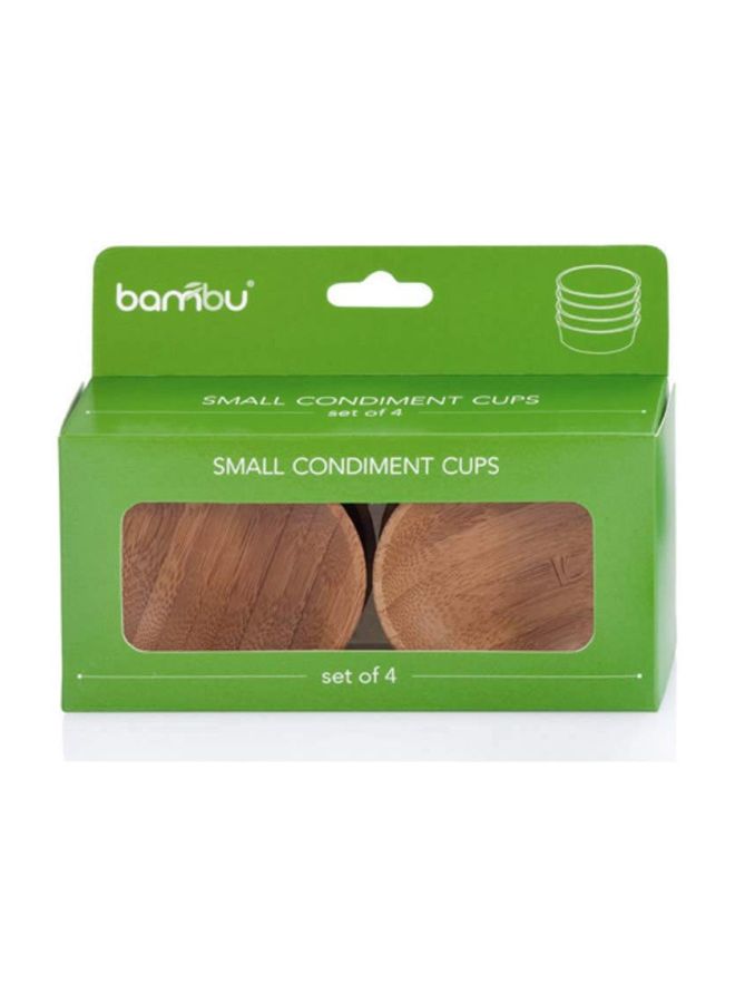 Bambu 4-Piece Reusable Bamboo Condiment Cups Beige 2.4x2.4x0.8inch  - Image 4