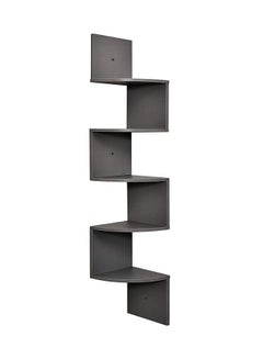Greenco Wall Mount Corner Shelf Espresso 7.75x7.75x48.5inch  - Image 1