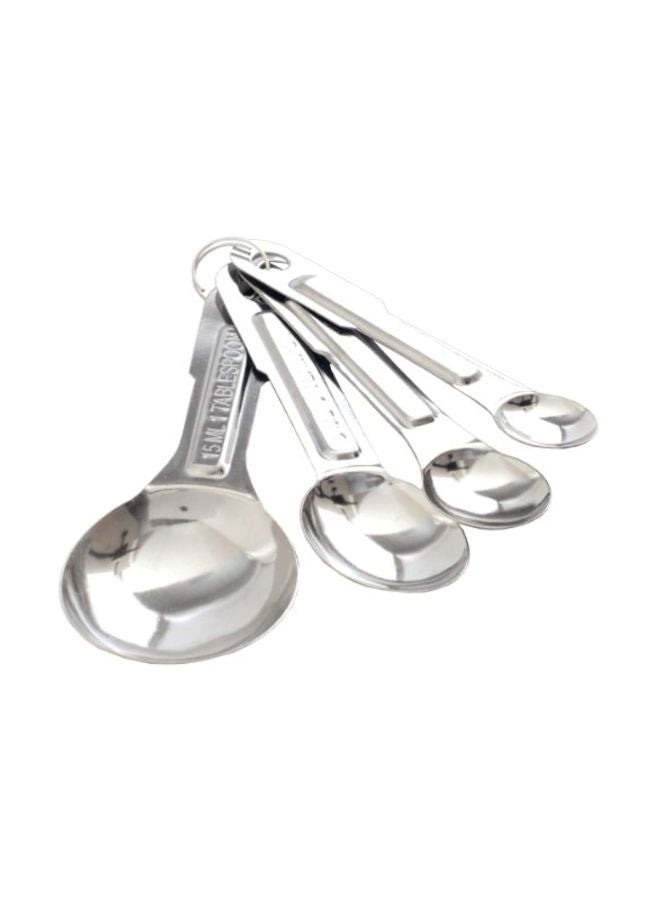 Norpro 4-Piece Stainless Steel Measuring Spoon Set Silver 