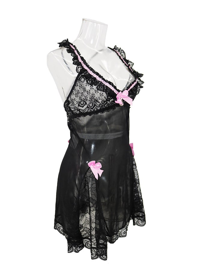 Trendy Sleeveless Nightdress Black - Image 3