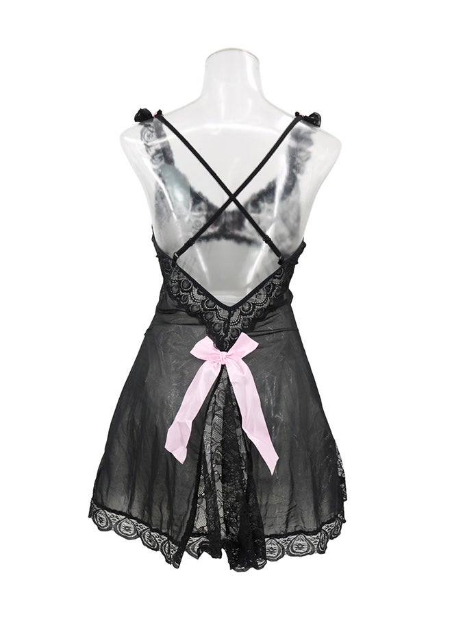 Trendy Sleeveless Nightdress Black - Image 2