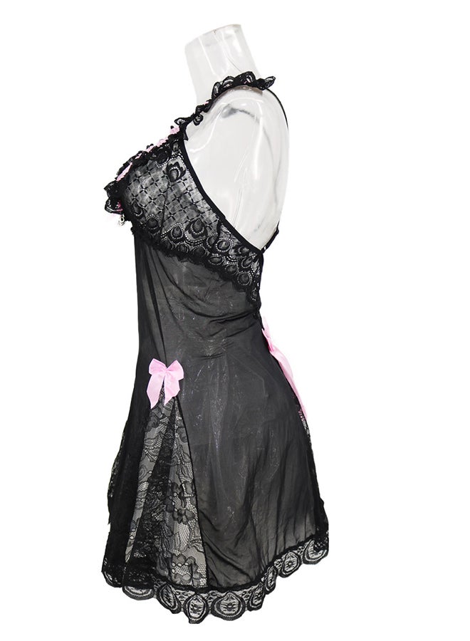 Trendy Sleeveless Nightdress Black - Image 4