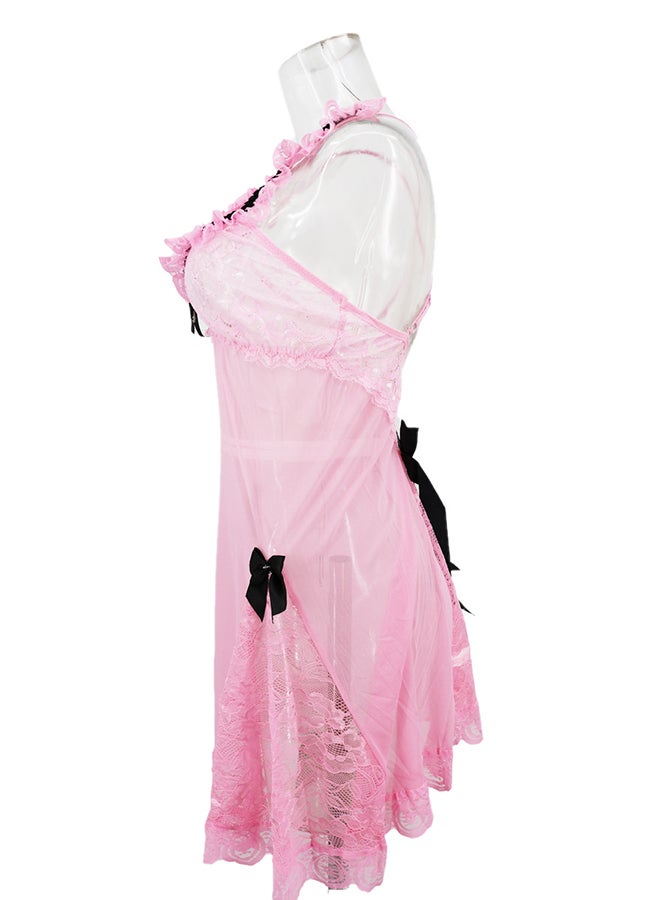 Trendy Sleeveless Nightdress Pink - Image 4