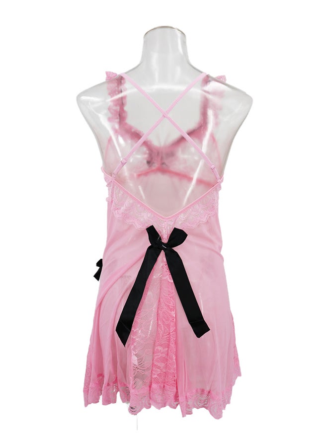 Trendy Sleeveless Nightdress Pink - Image 2