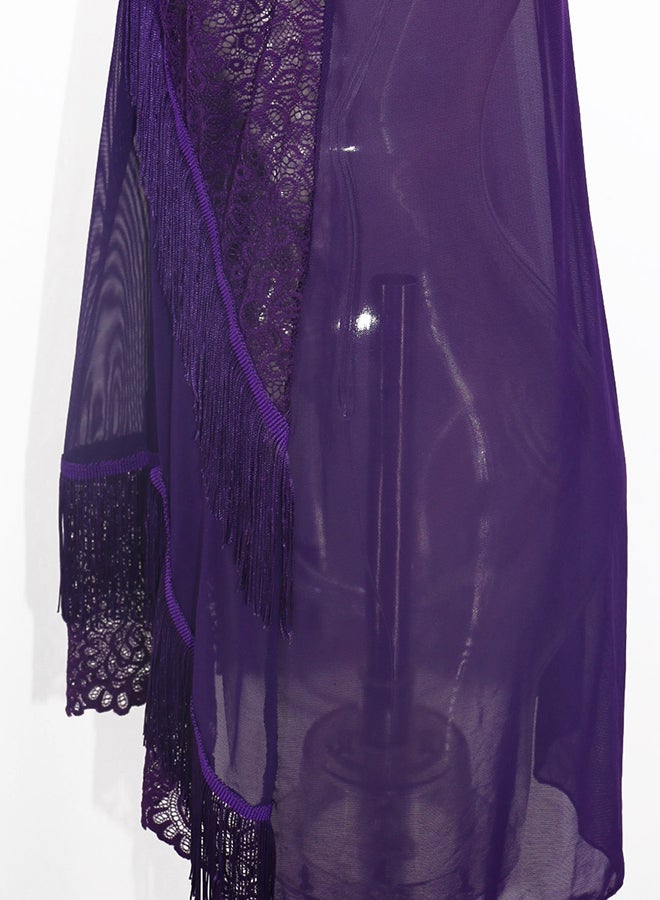 Trendy Lace Detail Nightdress Violet - Image 5