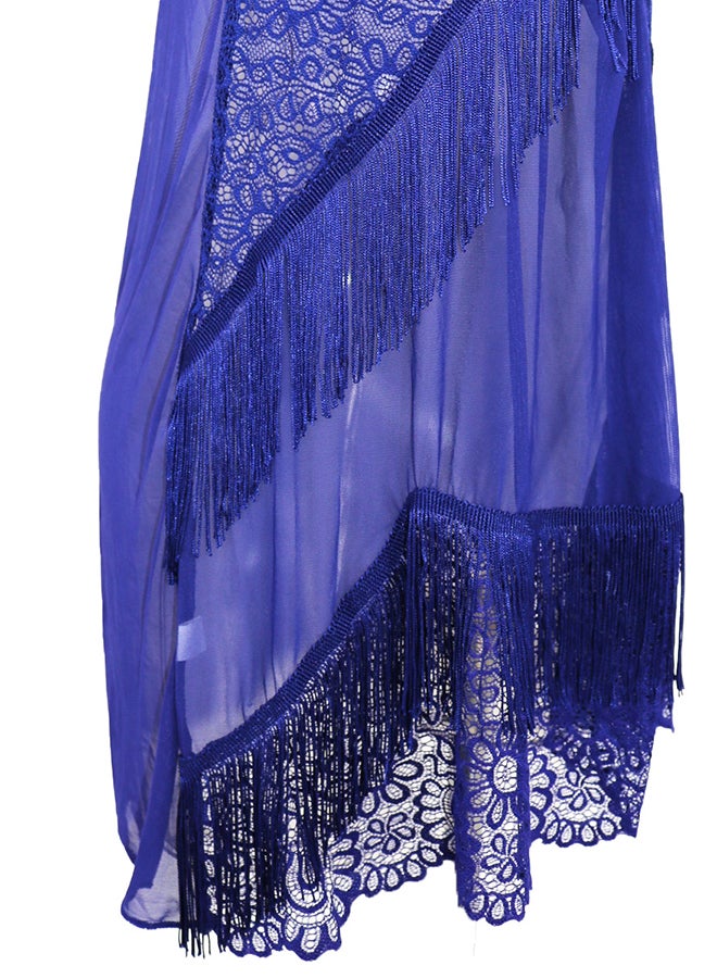 Trendy Lace Detail Nightdress Blue - Image 4