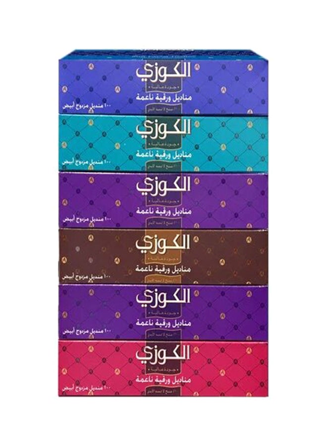 Alokozay Soft Facial Tissues, 100-Piece (Pack Of 6) White - Image 3