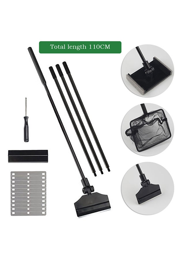 3-In-1 Multi-Function Aquarium Fish Tank Cleaning Tool Kit Black/Grey 110cm - Image 3