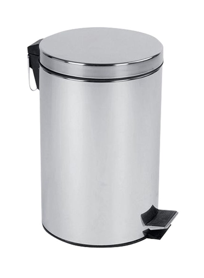Stainless Steel Pedal Waste Bin Silver 10Liters
