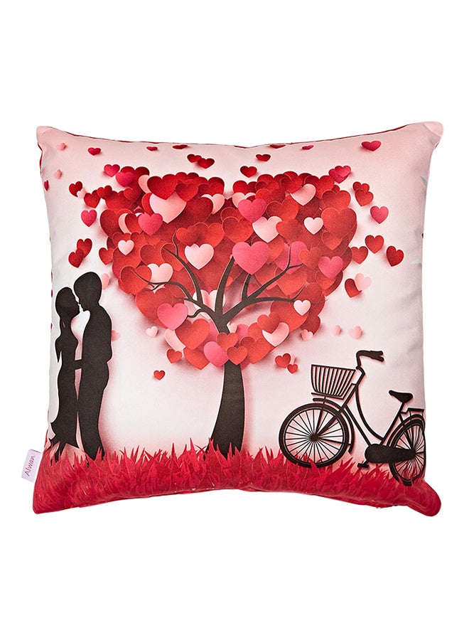 Alwan Printed Cushion Cover Red/White 40x40cm - Image 1