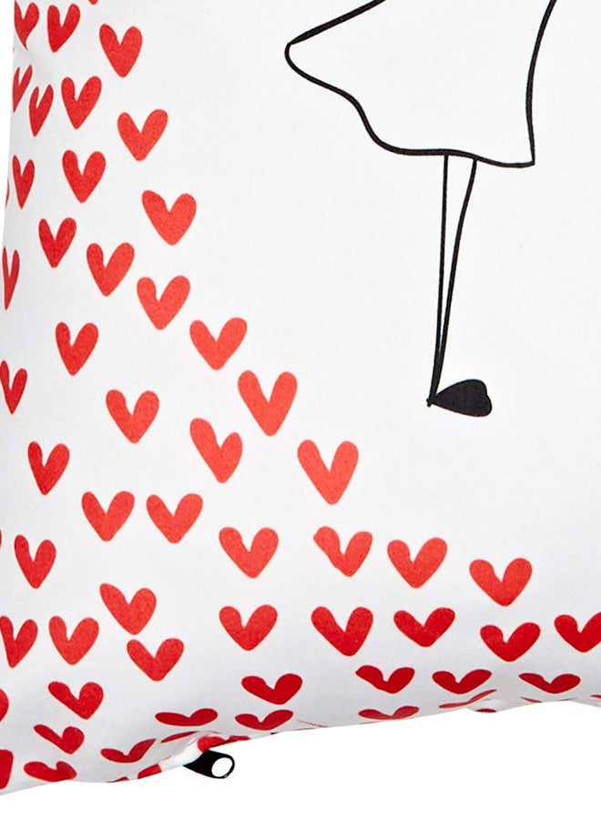 ألوان غطاء وسادة مطبوع أحمر/أبيض 40x40سم - Image 3