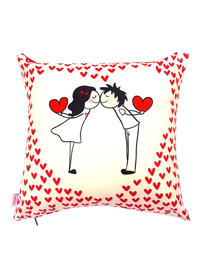Alwan 3-Piece Cushion Covers Set Red/White 40x40cm - Image 3