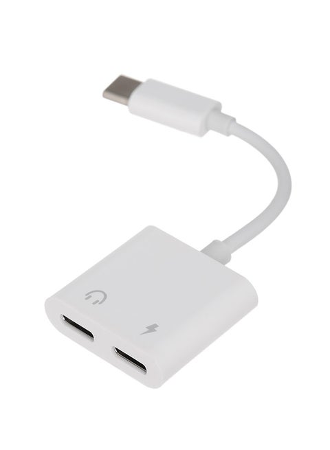 Dual Type-C Digital Version Of Audio Cable White
