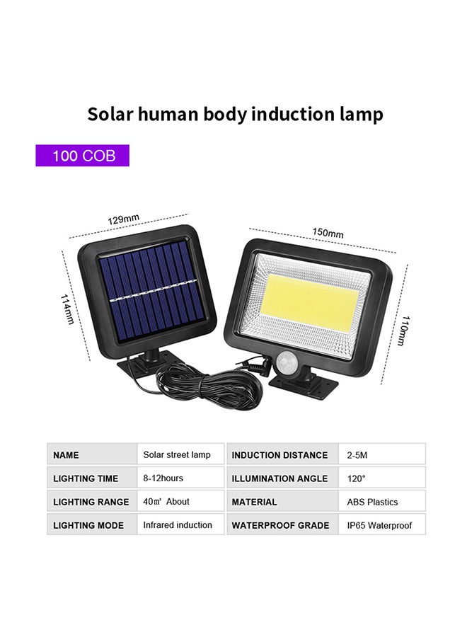 100 COB Solar Energy Wall Mounted Night Lamp Black - Image 2
