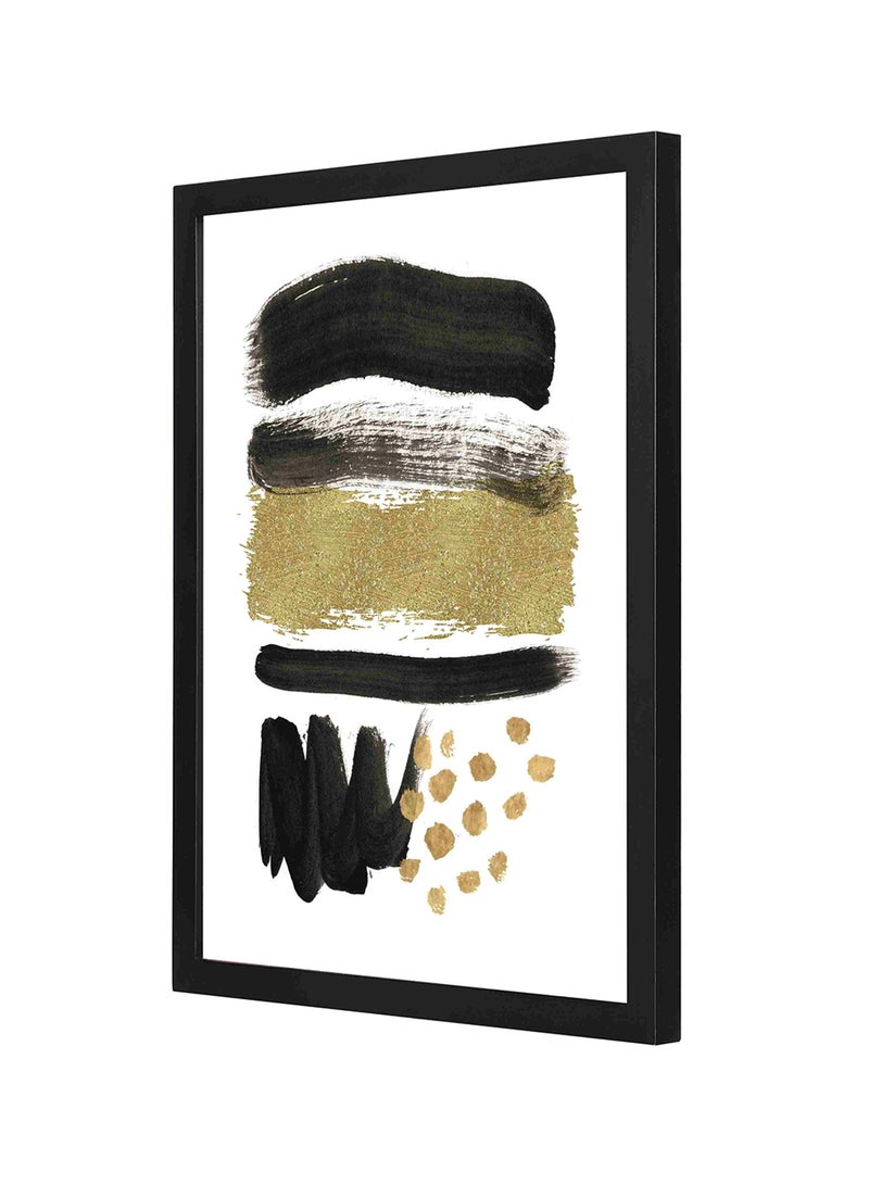 لوحة فنية لديكور الحائط بإطار خشبي أبيض/أسود/بيج 33 x 43سم - Image 1