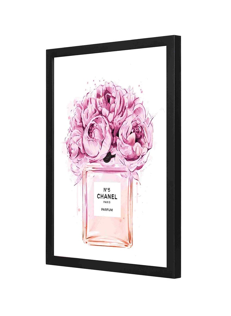 لوحة فنية لديكور الحائط بإطار خشبي بنمط يحمل كلمة Chanel متعدد الألوان 33x43Ø³Ù†ØªÙŠÙ…ØªØ± - Image 1