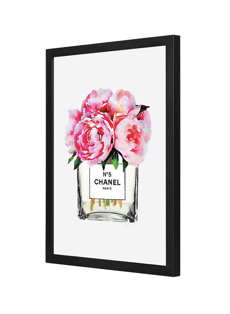 LOWHA Wooden Frame Chanel Paris Wall Art Multicolour 33x43centimeter - Image 1